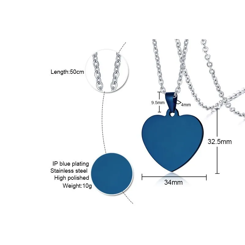 Vnox 5 шт./лот ожерелья с кулоном в виде сердца для женщин и мужчин базовое ожерелье
