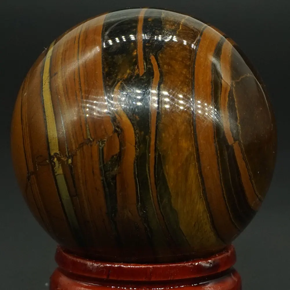 40 мм натуральный драгоценный камень желтого железа тигровый глаз СФЕРА