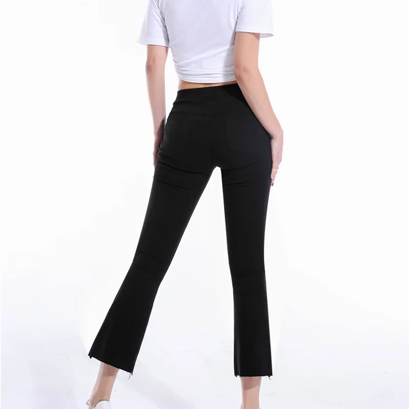 Женская одежда размера плюс брюки леггинсы с карманами Необычные расклешенные