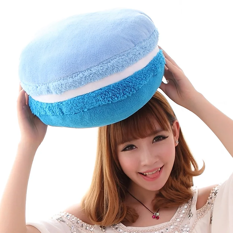 Подушка &quotмакарон&quot Французская Макарон круглая подушка для торта синяя