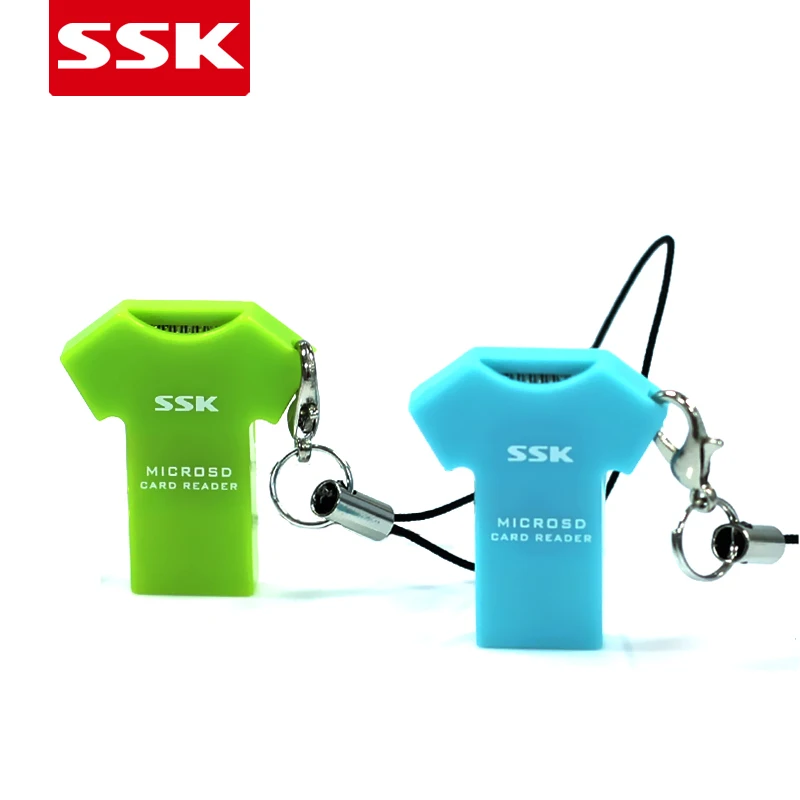 SSK хит продаж цветной кард ридер USB2.0 с поддержкой Micro SD/T Flash карты одним слотом
