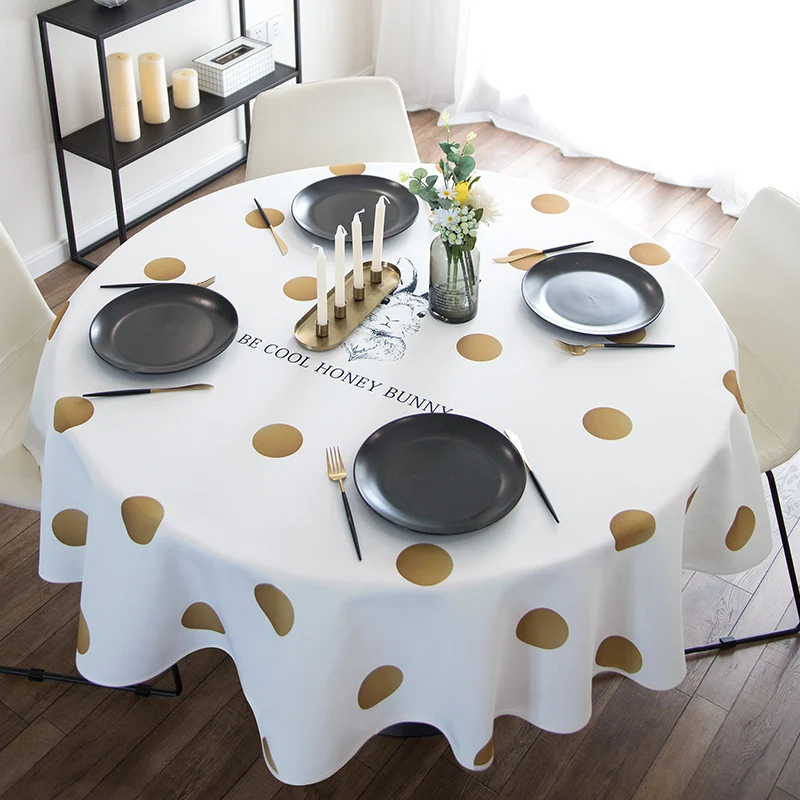 

Cloth round tablecloth, waterproof and oil-proof table cloth, anti-scalding round table mat