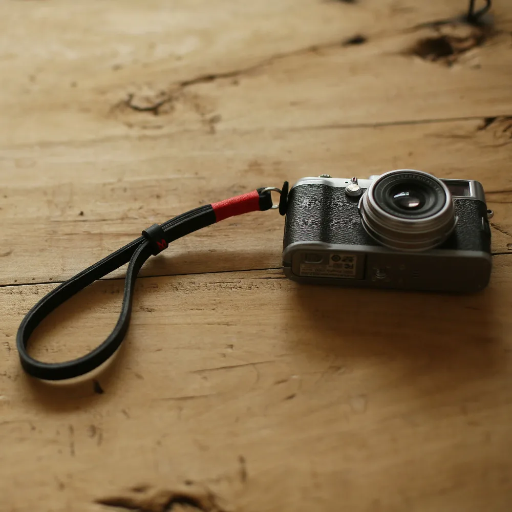 RED top 10mm black Thickened leather Handmade camera wrist strap &amp Windmup | Электроника