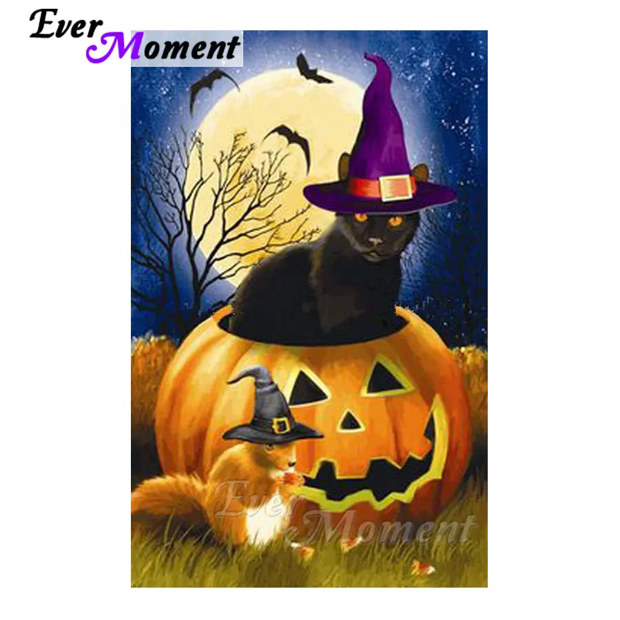 Алмазная живопись Ever Instant вышивка крестиком Хэллоуин кот ночное украшение