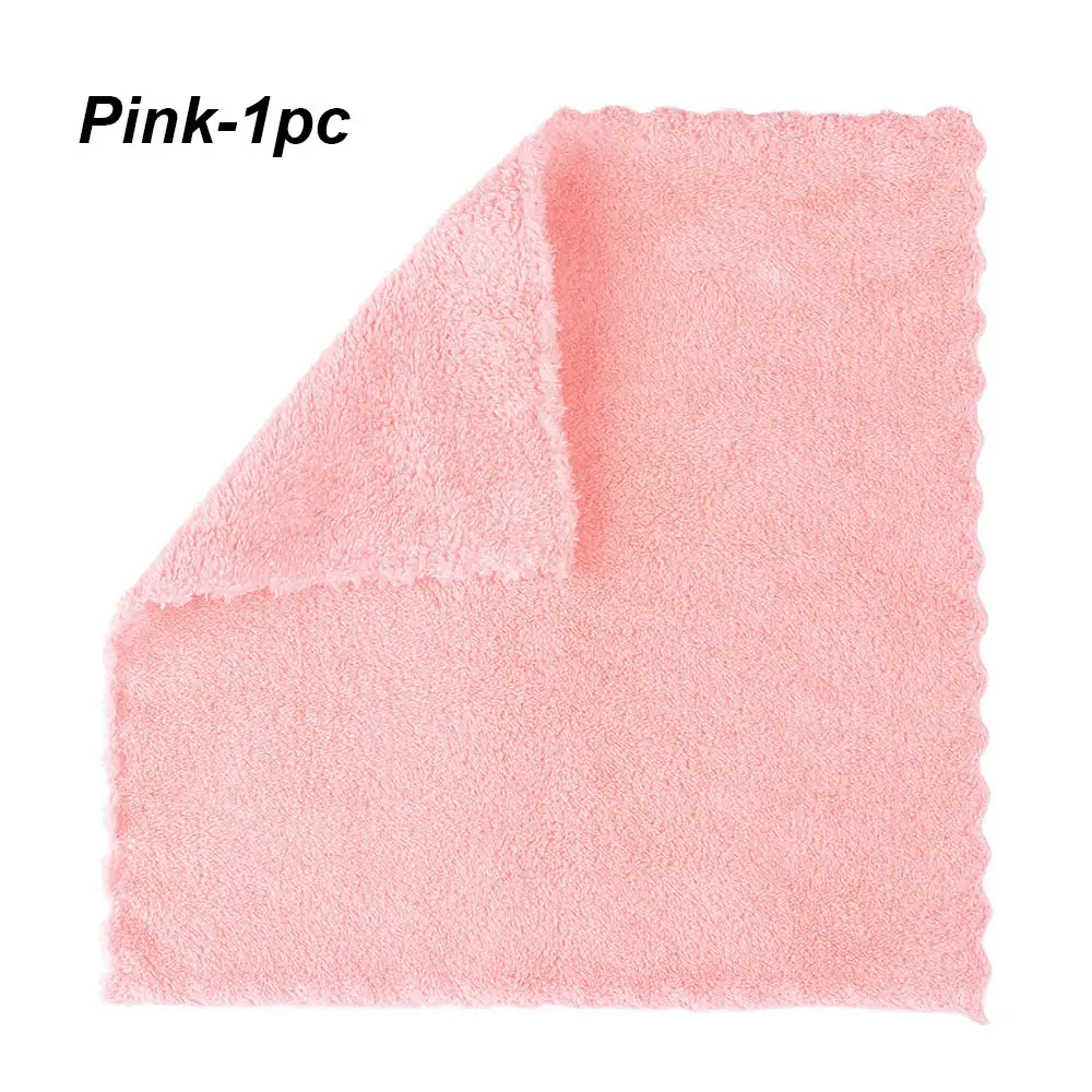 Pink-1pc 1/5 шт. супер Абсорбент микрофибры Кухня Блюдо чистой ткани мягкая посуда домашнее полотенце для уборки губки Кухня инструменты - Цвет: Pink-1pc
