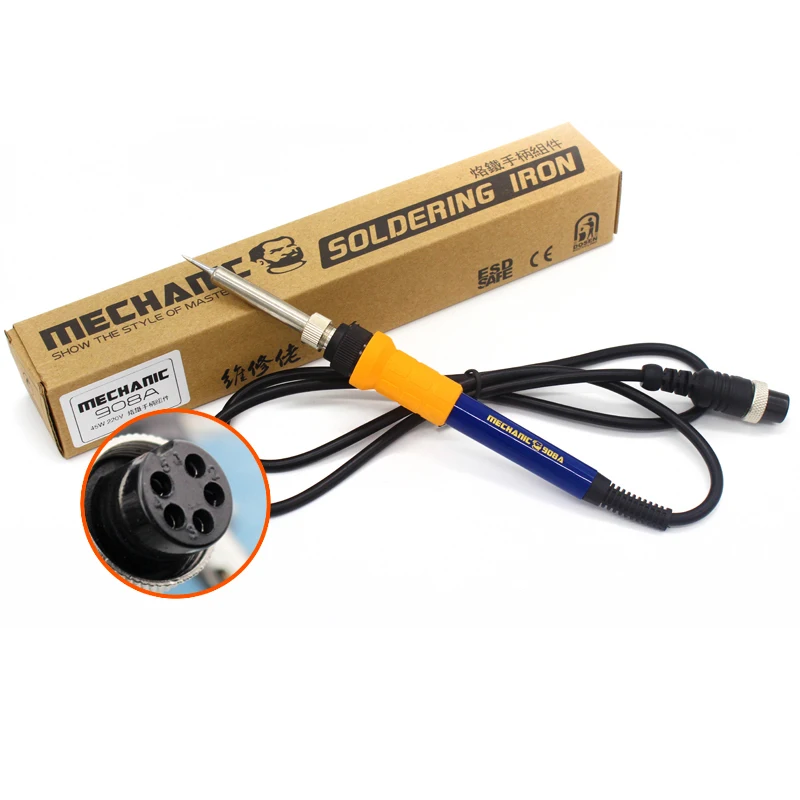 

MECHANIC 908 series 45W/60W Antistatic Electric Soldering Iron Handle For 936/908/937/8586 Soldering station Repair Tool