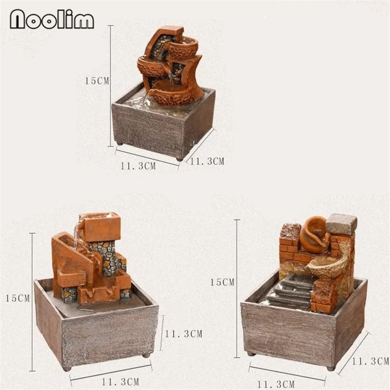 Resin Creative Indoor Feng Shui Turn Water Fountain Desk Decoration Home Accessories Micro Landscape Desktop Ornaments | Дом и сад