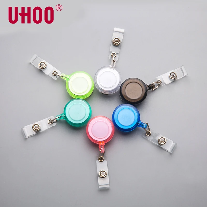 2 шт./лот UHOO 6705 ABS катушка для бейджа бейдж держатель зажимы выдвижной Бейдж зажимы для ID карты