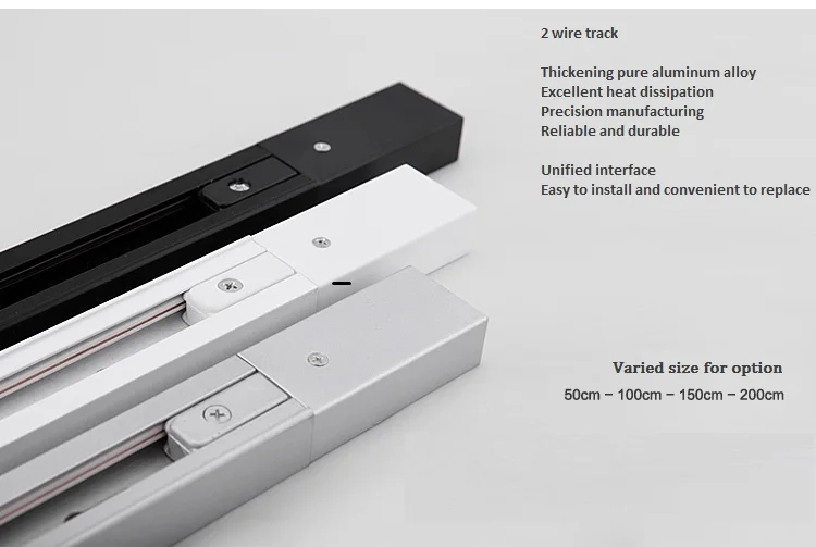 2 провода алюминиевая рельсовая проволока трек лампа для светодиодных дорожек