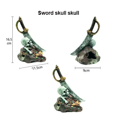 Baodao skull skull Пиратский динозавр ужас череп голова декор смолы старый Ландшафтный аквариум украшения DIY ретро моделирование аквариума аксессуары - Цвет: Baodao skull skull