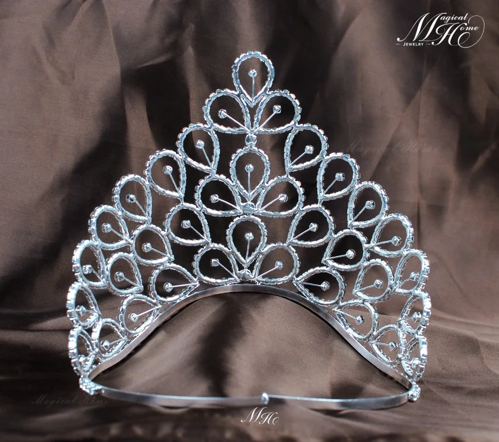 Большая Ручная работа Miss Crown 6 &quotЦветочные тиары с кристаллами австрийские