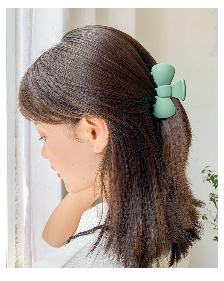 New Korean Solid Bowknot Hair Claw Clips for Women Ponytail Hair Holder Crab Hairpins Girls Make Up Barrettes Hair Accessories