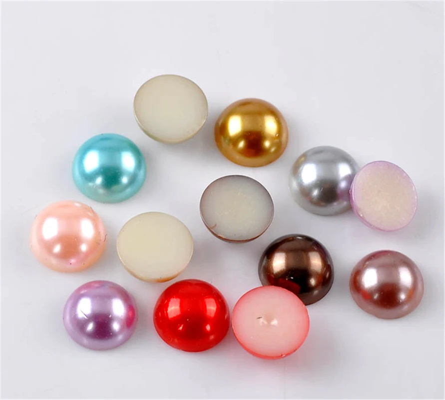 DoreenBeads Акриловые Бусины имитация жемчуга кабошон смешанные цвета диаметр 14 мм 100