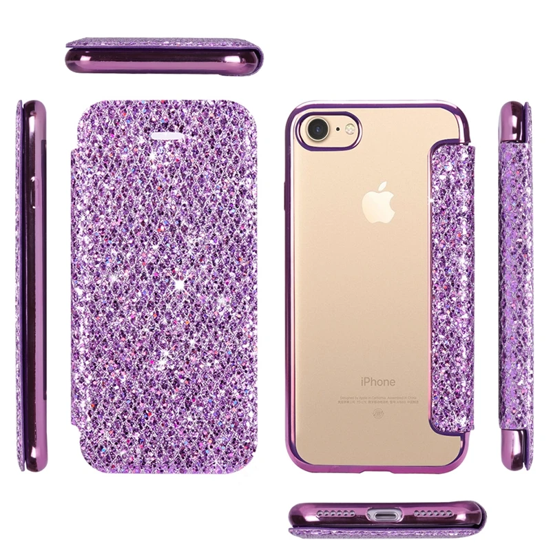 Силиконовый блестящий чехол для iPhone 7 8 Plus XS Max XR Xs чехлы бумажники X 6 6S 5 мягкий