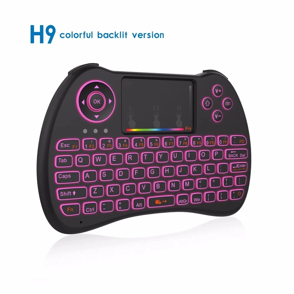 Новая Оригинальная H9 2 4G мини беспроводная игровая клавиатура RGB с подсветкой