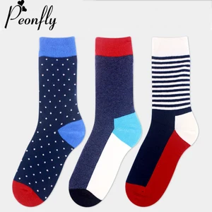 peonfly 1pair medias мужчин случайные носков летом комфортно мужчин красочные геометрической точки печать средних давно слово экипаж хлопковые длинные смешные носки цветные для высокие мужские хлопок уличный стиль