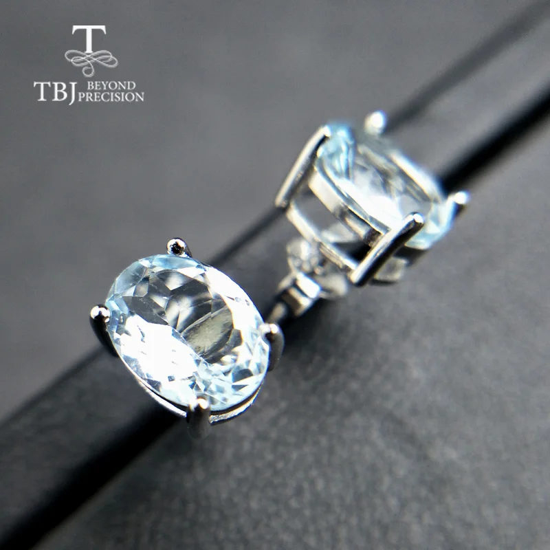 TBJ простые Серьги с драгоценными камнями булавки натуральным бразильским
