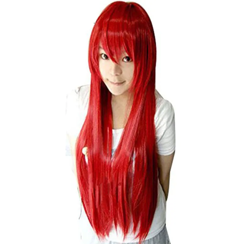 80 см Foxfire Ahri Homestuck Erza Scarlet Sally длинный прямой Vocaloid Синтетический Косплей парик для
