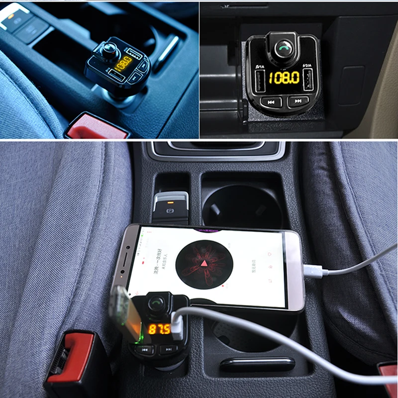 Jinserta Автомобильный MP3 плеер Bluetooth гарнитура для авто fm передатчик светодиодный Dual