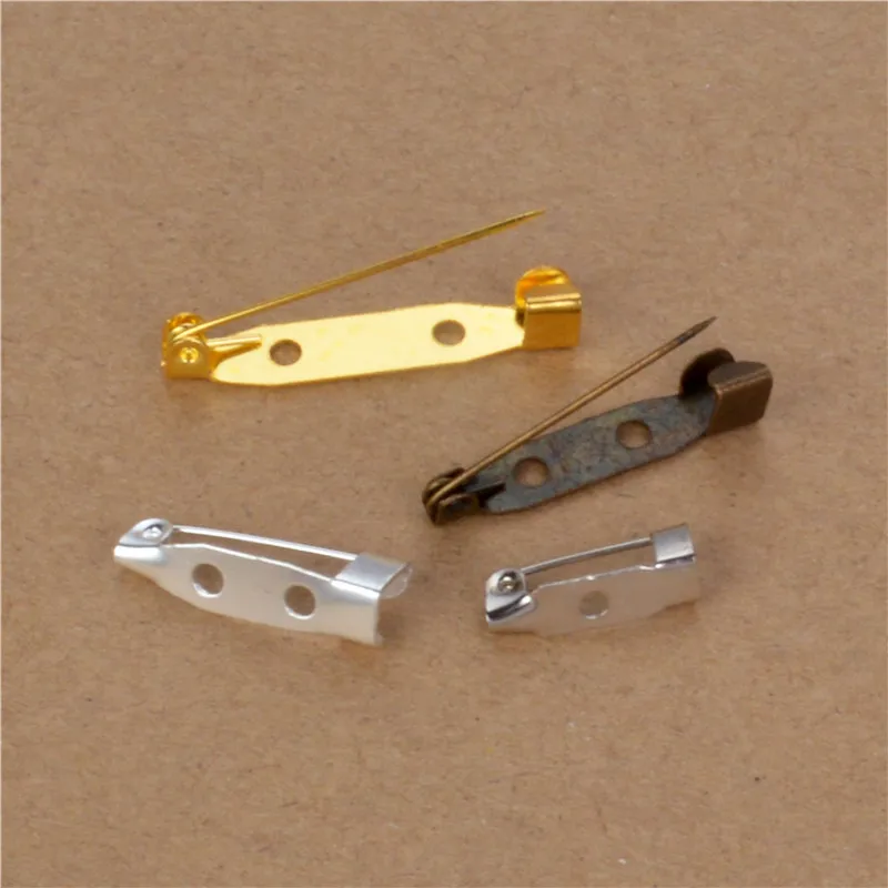 40 шт. железная брошь с родиевым покрытием DIY серебряная основа для броши