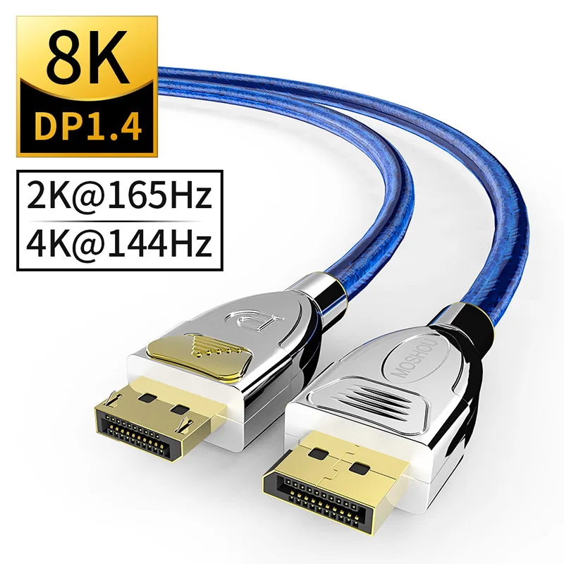 Кабели Displyport DP 1 4 Поддержка 8K 60 Гц 4K 144 @ Hz 120Hz MOSHOU дисплей потоковое сжатие HDR thunderbolt
