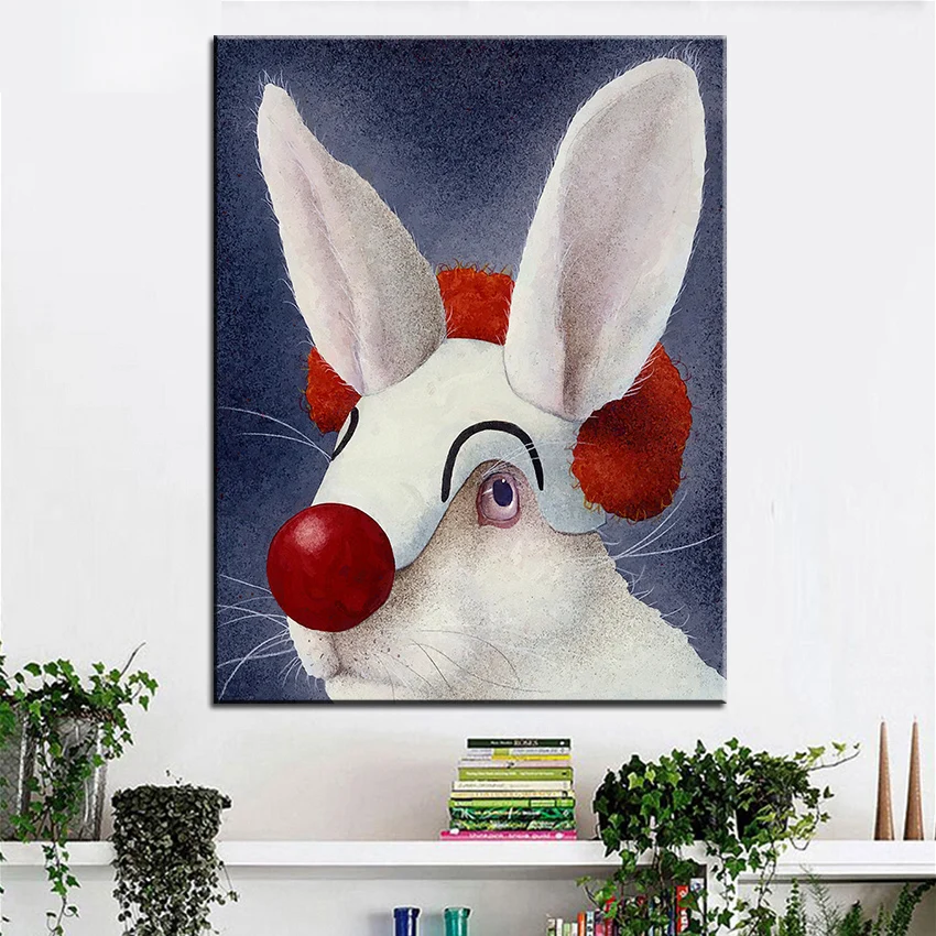 

Large size Printing Oil Painting funny bunny Wall painting Wall Art Decoration Picture For Living Room painting No Frame