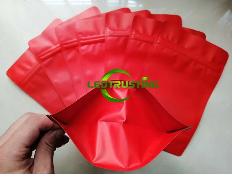 Leotrusting 50 шт. стоячие матовые красные алюминиевые фольги пакет с застежкой молнией