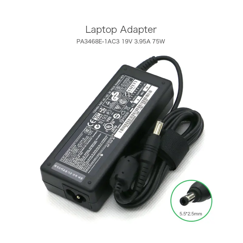 

19V 3.95A 75W AC Charger Adapter for Toshiba Satellite A85 L40 L450 L300 ADP-75SB BB PA3468E-1AC3 PA3468U-1ACA Power Supply