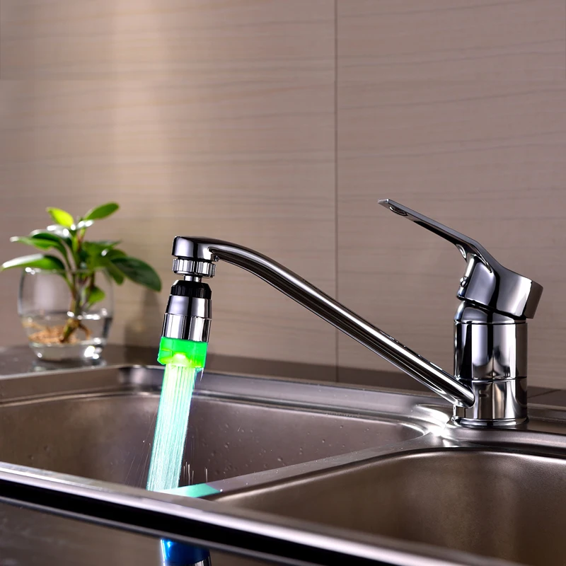

CY-8001-B7 3 Colors Temperature Sensor LED Faucet Light Basin Faucet LED Bathroom Faucets Led Shower Heads ABS Waterflow Led