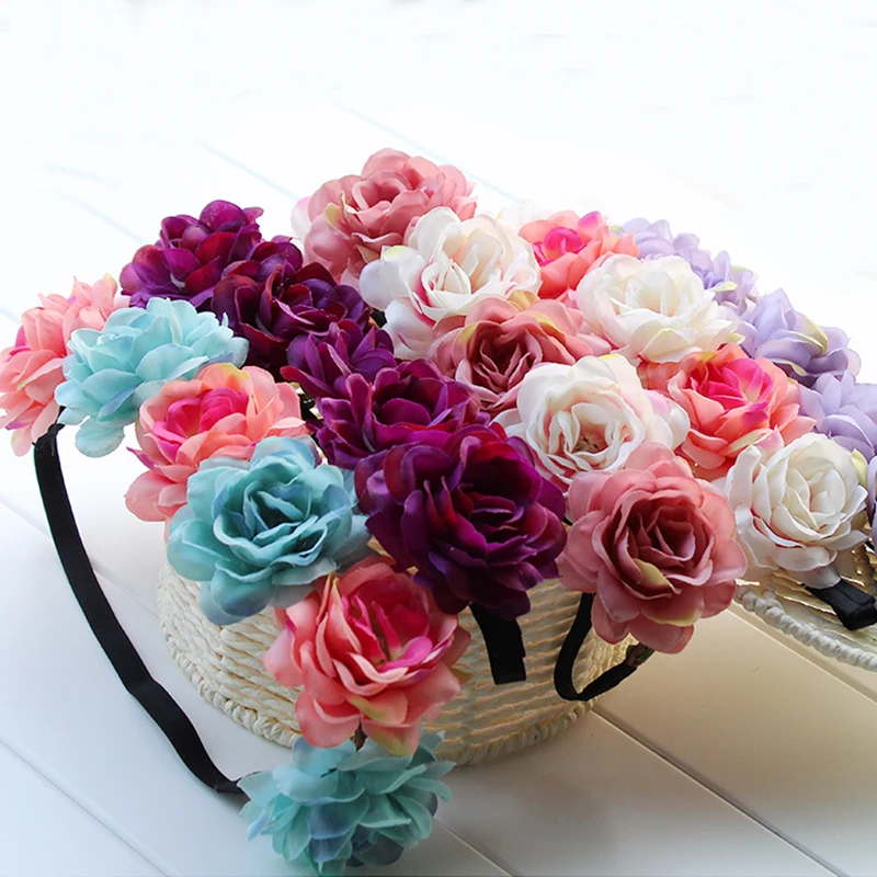 Цветы лотоса волосы для невесты милая леди и девушка цветущий цветочный венок на