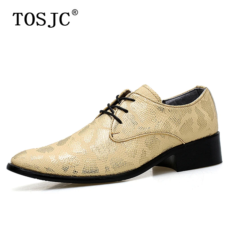 TOSJC/2019 г. Мужские Роскошные оксфорды со змеиным узором на шнуровке мужские туфли
