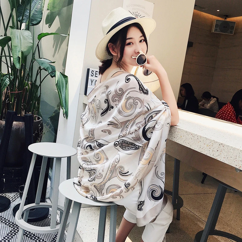 Spring and summer new printing casual sweet big cute scarf shawl dual-use long sea resort sunscreen beach breathable |