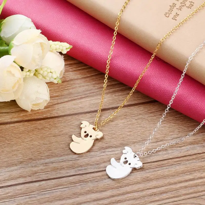 

Factory Sale Animal Shaped Necklaces Women Metal Koala Necklaces Retail