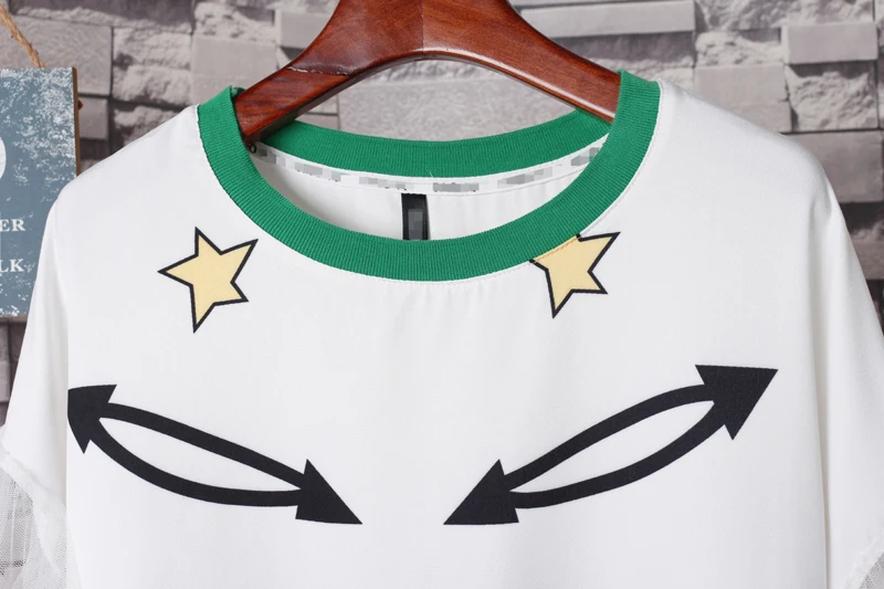 Новинки для женщин High Street граффити печати свободное платье с рукавами-лепестками