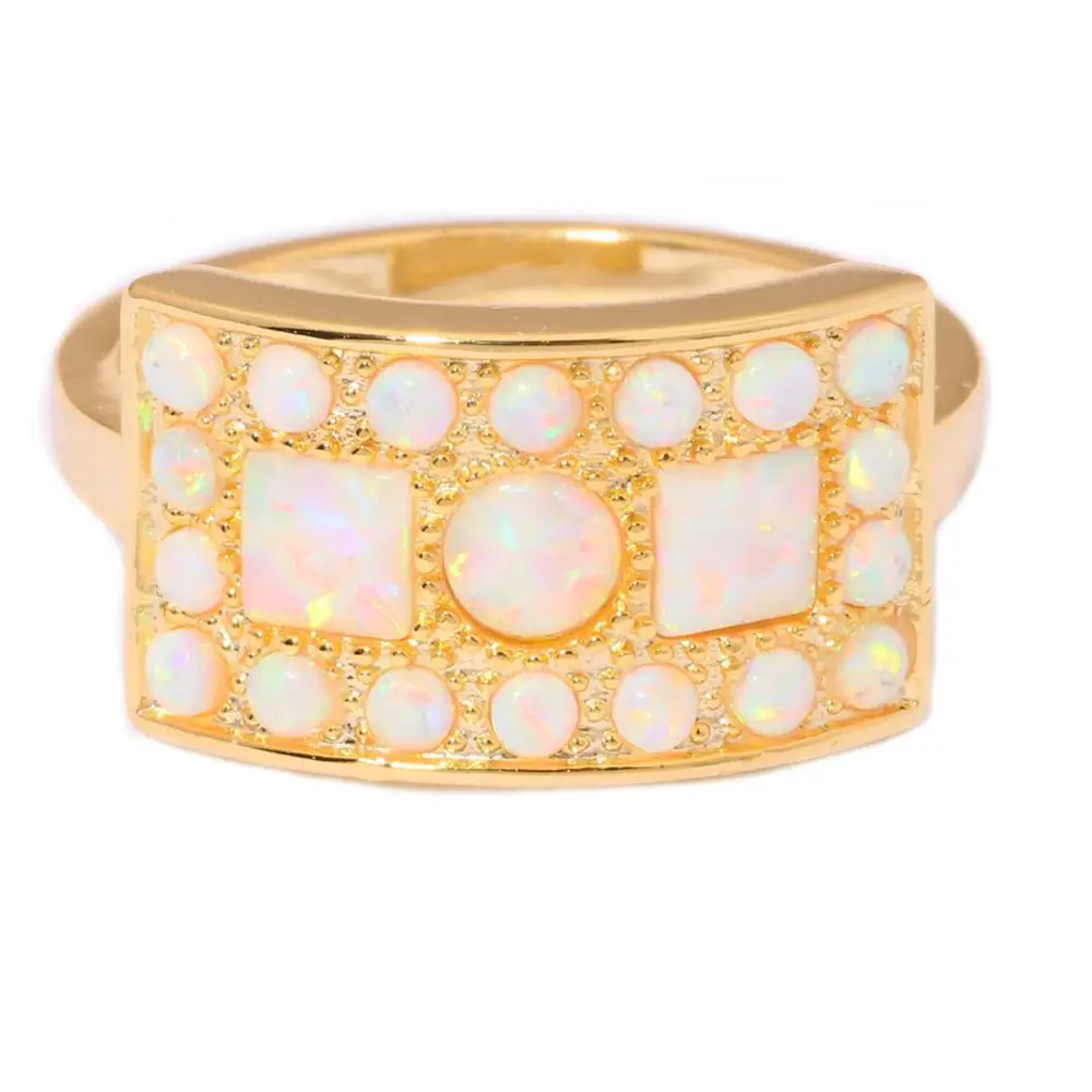 Создан Белый огненный опал желтого золота Цвет оптовая продажа Лидер продаж Мода