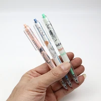 push gel pen black ink 0 35mm writing smooth beautiful cartoon picture plastic pen holder for student office stationery