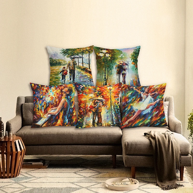 2018 Высокое качество Ретро картина маслом наволочка украшение для дома стул Almofadas