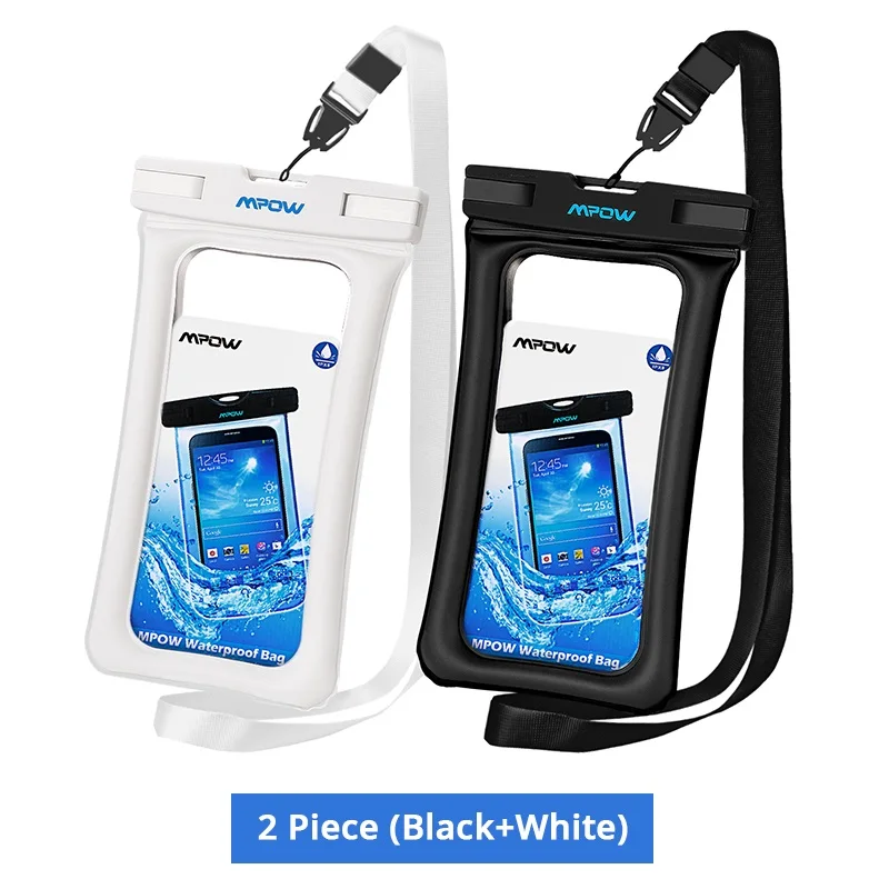 Black and White Mpow Универсальный IPX8 водонепроницаемый чехол, сумка, чехол для телефона ", сумка для телефона, чехол для Iphone Xs X 8 7 7Plus 6S samsung Galaxy S9, чехол для телефона - Цвет: Black and White