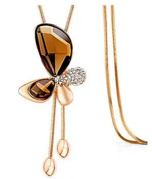 Классическое длинное ожерелье с бабочкой и кисточкой женская бижутерия Новая