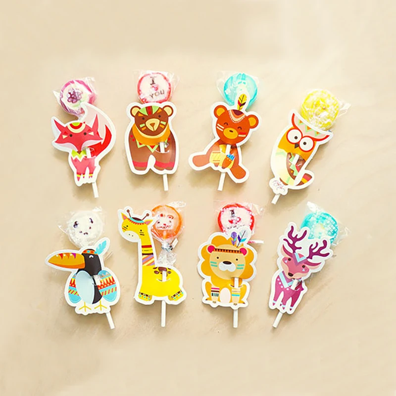 16 шт. леденец из бумаги карта Единорог Декор День рождения Дети для вечеринки в