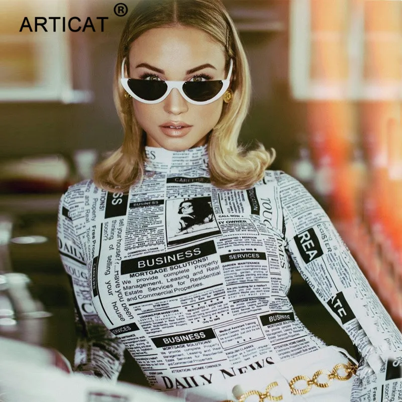 Articat с буквенным принтом, с длинным рукавом, с высоким вырезом, сексуальное рождественское боди, осенние зимние детские комбинезоны, женский комбинезон
