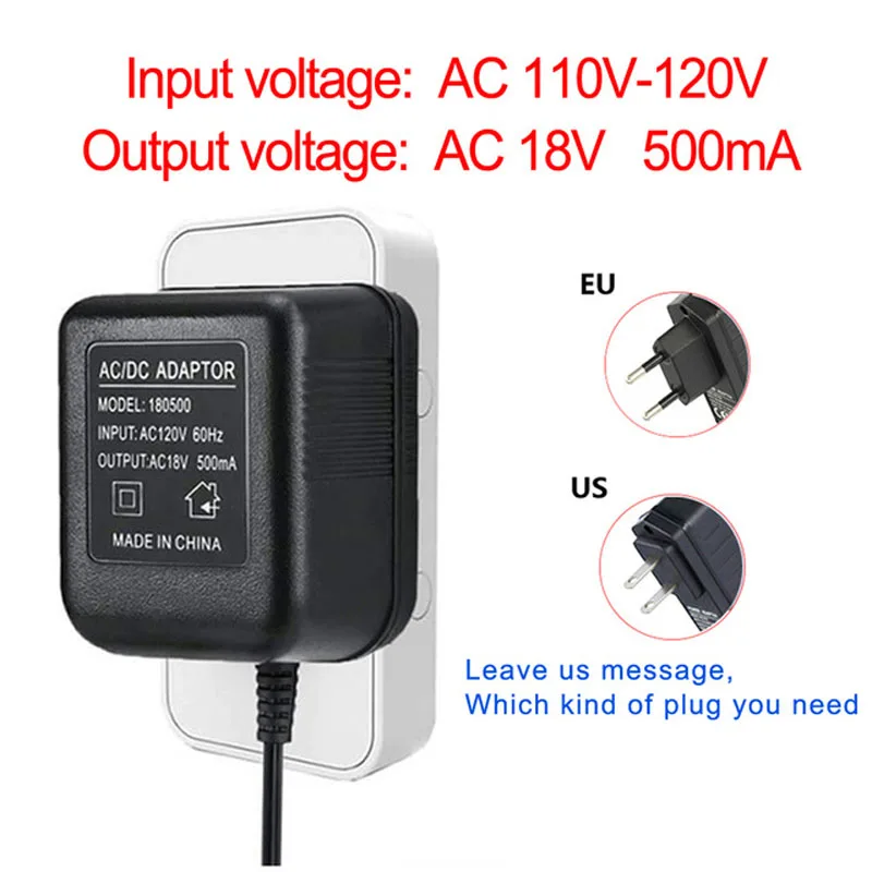 110V-AC-18V Дополнительный дверной звонок аксессуары для W-iFi безопасности водостойкий Видео дверной телефон IP видеосвязь беспроводная камера Wi-Fi для дверного звонка кольцо колокольчик - Цвет: 110V-AC-18V