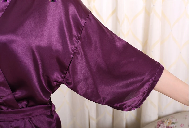 Женский халат из шелка и вискозы Drak Green короткое сексуальное кимоно ночная