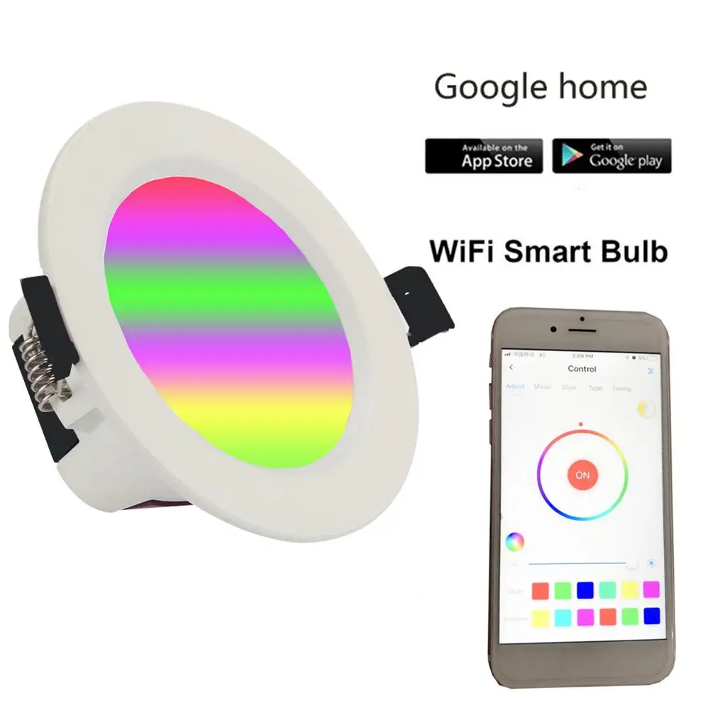 AC85-265V 7 Вт потолочный светодиодный светильник RGBW Smart WiFi приложение дистанционное управление вниз светильник совместим с Tmall Genie Alexa Amazon Google Home