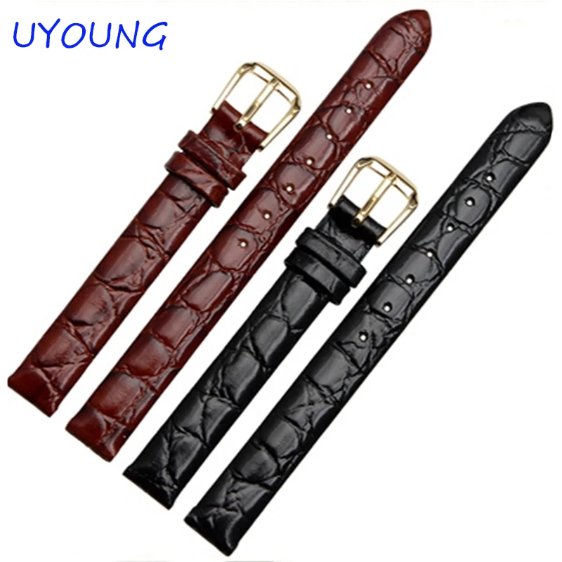 Ремешок для часов черный прочный из натуральной кожи 6 мм 8 10 мм|designer watch bands|watch