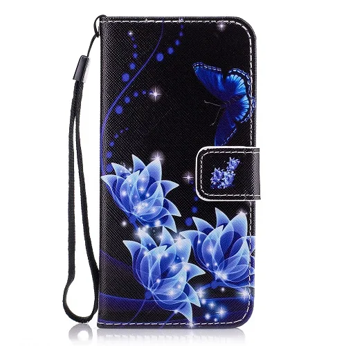 Кожаный чехол-бумажник чехол для samsung Galaxy J1 J3 J5 J7 J7 Neo A3 A5 J2 Grand Core Prime S3 S4 S5 S6 S7 край S8 крышка - Цвет: bule butterfly flowe