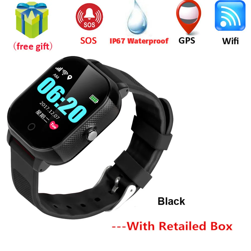 black FA23 Детские Смарт-часы Детские сим-карты сенсорный экран gps wifi SOS трекер IP67 водонепроницаемый детский будильник анти-потеря умные часы - Цвет: black