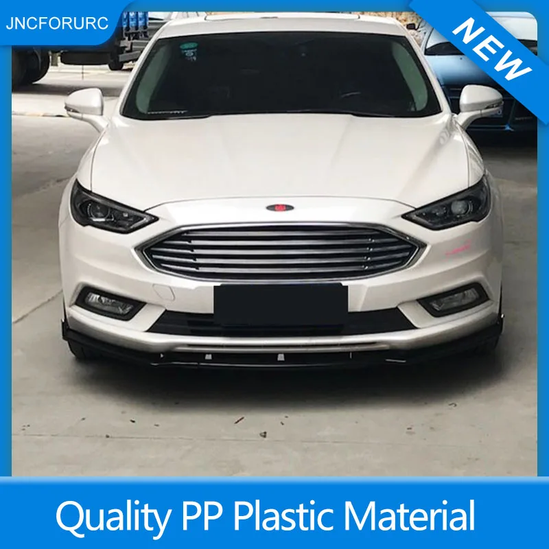 Высокое качество передний бампер спойлер для Ford Fusion 18 PP Пластик 3 шт./компл. передней губы подбородка бампер Bodykits Углеродная сажа Цвет