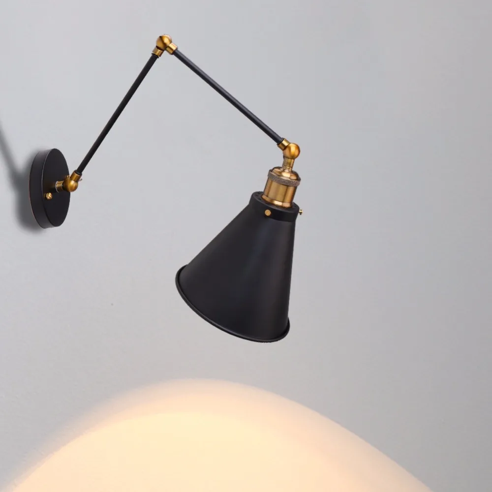 Черные промышленные винтажные настенные светильники настенный светильник в