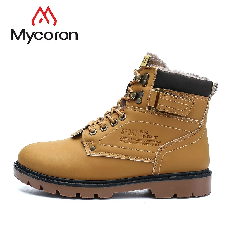 MYCORON/2019 Зимняя мужская обувь уличные Зимние ботильоны мужские ботинки на